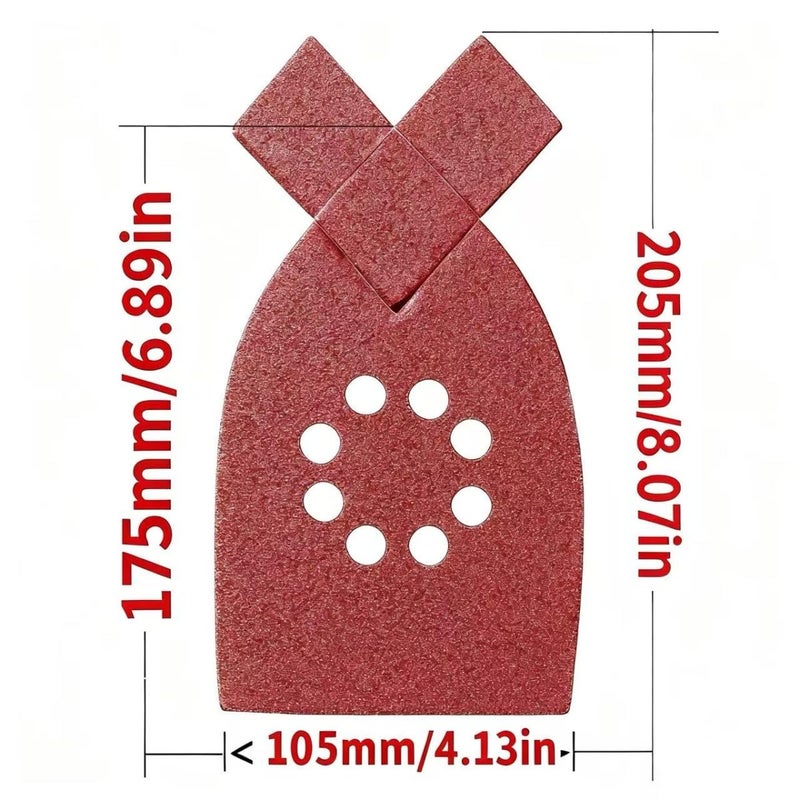 DUSJVYUE 30pcs 100 Grit Sanding Pads Large Mouse Detail Sander Sandpaper 8 Holes Hook and Loop Mouse Sander Pads for Black and Decker KA220G KA230 Mega Mouse Cyclon Sandstorm Craftsman Sanding Sheets - Image 2